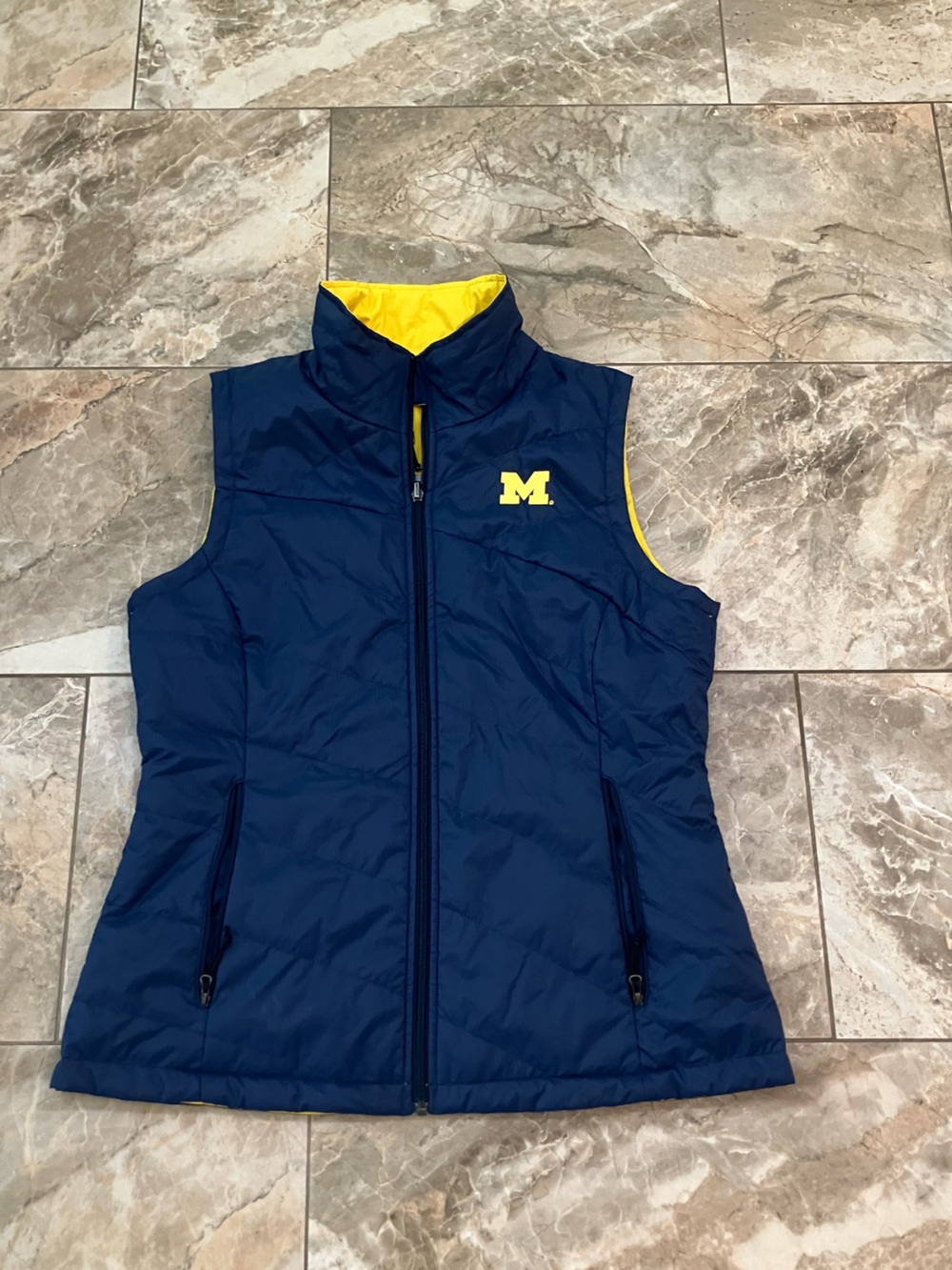 Columbia University of Michigan wolverines Puffer Vest